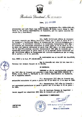 Resolución Directoral N° 57-86-AGN/OA