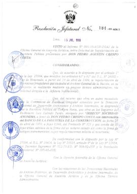 Resolución Jefatural N° 184-1999/AGN/J