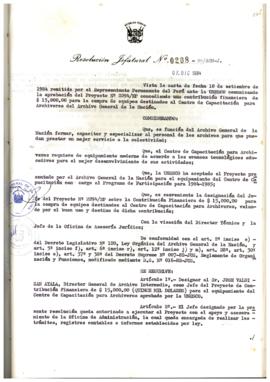 Resolución Jefatural N° 208-1984/AGN/J