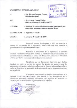 INFORME 257-2005-AGN-OGAJ