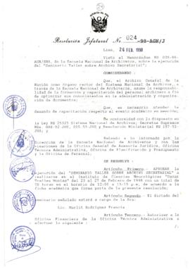 Resolución Jefatural N° 024-1998/AGN/J