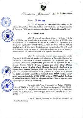 Resolución Jefatural N° 305-2006-AGN/J