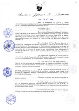 Resolución Jefatural N° 335-2005-AGN/J