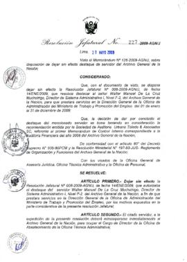 Resolución Jefatural N° 227-2009-AGN/J
