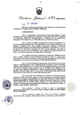Resolución Jefatural N° 219-2014-AGN/J