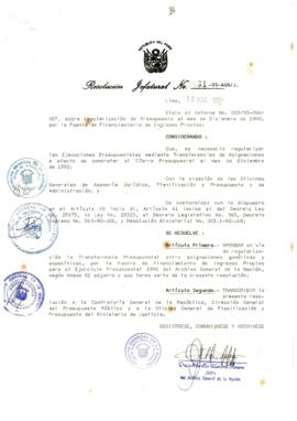 Resolución Jefatural N° 031-1993/AGN/J