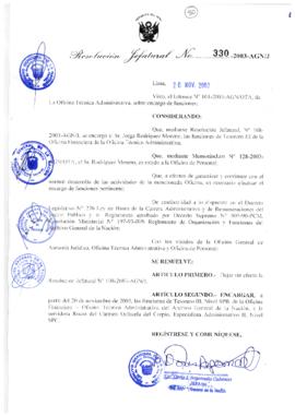 Resolución Jefatural N° 330-2003-AGN/J