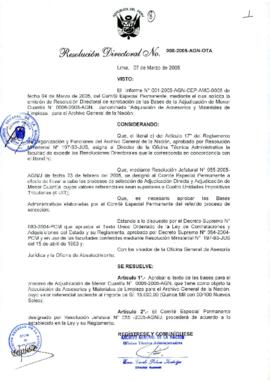 Resolución Directoral N° 008-2005-AGN/OTA