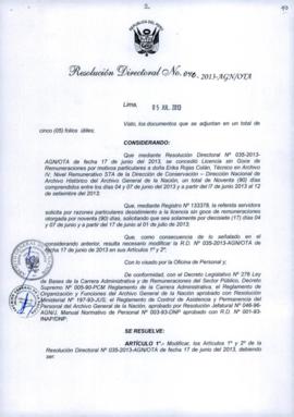Resolución Directoral N° 042-2013-AGN/OTA