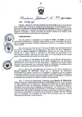 Resolución Jefatural N° 032-2017-AGN/J