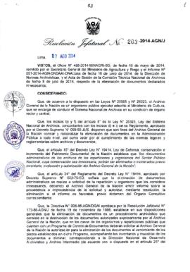 Resolución Jefatural N° 263-2014-AGN/J