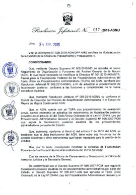 Resolución Jefatural N° 017-2019-AGN/J