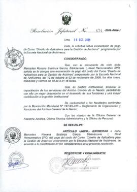 Resolución Jefatural N° 474-2009-AGN/J