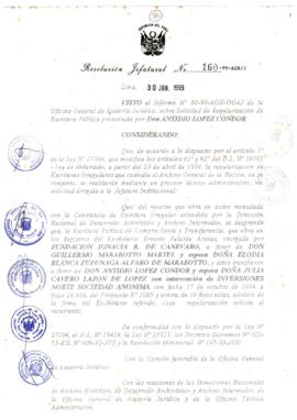 Resolución Jefatural N° 160-1999/AGN/J