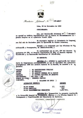 Resolución Jefatural N° 255-1990/AGN/J