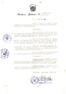 Resolución Jefatural N° 158-1993/AGN/J