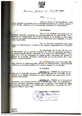 Resolución Jefatural N° 111-1985/AGN/J