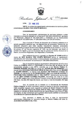 Resolución Jefatural N° 074-2015-AGN/J