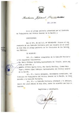 Resolución Jefatural N° 109-1984/AGN/J