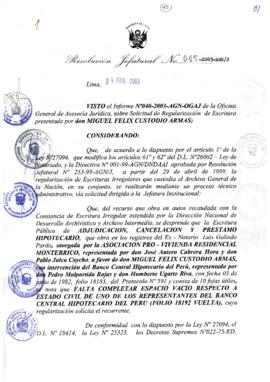 Resolución Jefatural N° 045-2003-AGN/J
