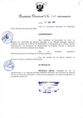 Resolución Directoral N° 069-2005-AGN/OTA