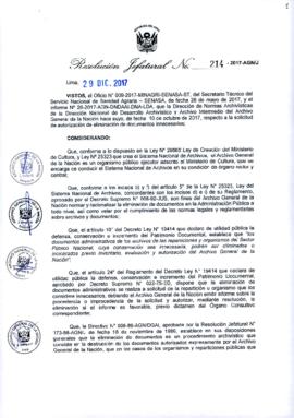 Resolución Jefatural N° 214-2017-AGN/J