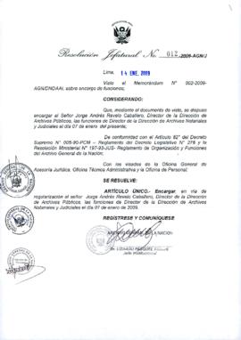 Resolución Jefatural N° 012-2009-AGN/J