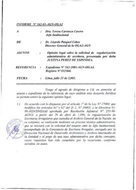 INFORME 162-2003-AGN-OGAJ