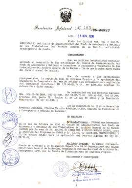 Resolución Jefatural N° 163-1996/AGN/J