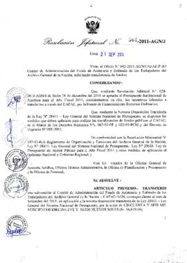 Resolución Jefatural N° 366-2011-AGN/J