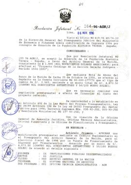 Resolución Jefatural N° 164-1996/AGN/J