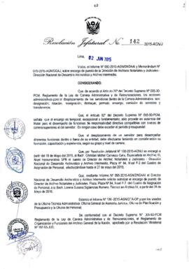 Resolución Jefatural N° 142-2015-AGN/J