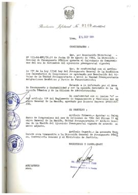 Resolución Jefatural N° 149-1984/AGN/J