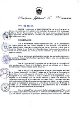 Resolución Jefatural N° 004-2015-AGN/J