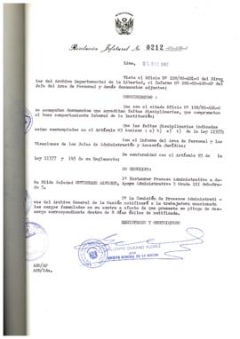 Resolución Jefatural N° 212-1982/AGN/J