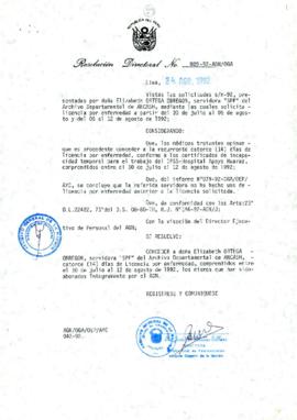Resolución Directoral N° 029-92-AGN/OGA