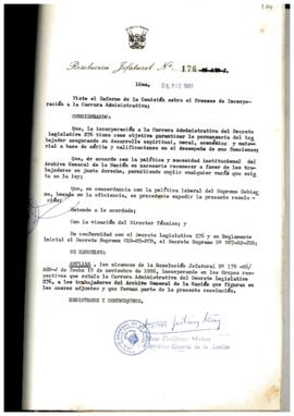 Resolución Jefatural N° 176-1986/AGN/J