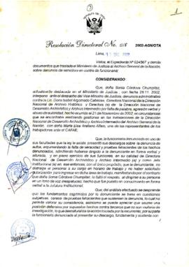 Resolución Directoral N° 018-2002-AGN/OTA