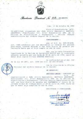 Resolución Directoral N° 012-94-AGN/OTA