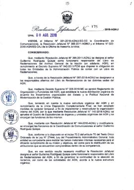 Resolución Jefatural N° 175-2018-AGN/J