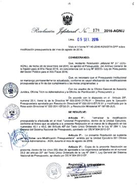 Resolución Jefatural N° 179-2016-AGN/J