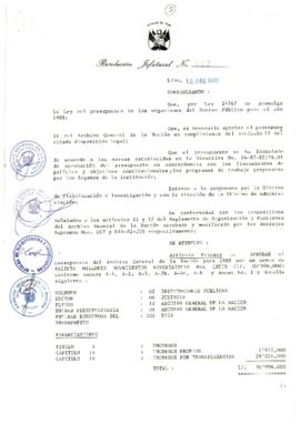 Resolución Jefatural N° 002-1988/AGN/J