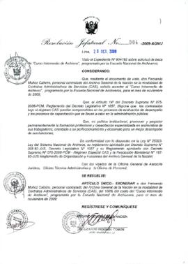 Resolución Jefatural N° 504-2009-AGN/J