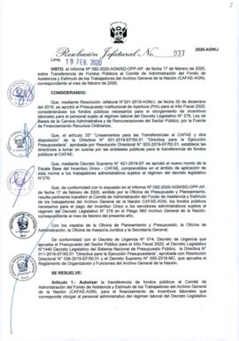 Resolución Jefatural N° 037-2020-AGN/J