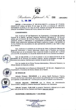 Resolución Jefatural N° 088-2018-AGN/J