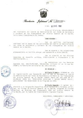 Resolución Jefatural N° 221-1992/AGN/J