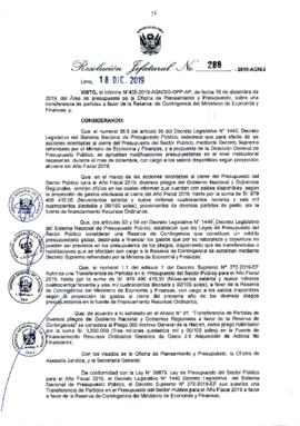 Resolución Jefatural N° 288-2019-AGN/J
