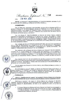 Resolución Jefatural N° 248-2019-AGN/J