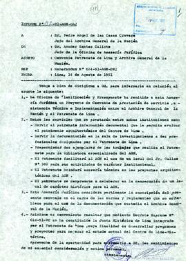 INFORME 152-91-AGN/OAJ
