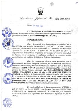 Resolución Jefatural N° 336-2003-AGN/J
